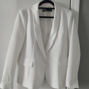 White Zara Tuxedo Blazer